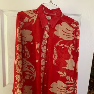 Ralph Lauren long sleeve linen blouse EUC